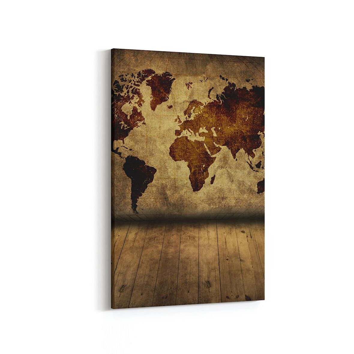 Olla 16147D Harita Görseli Dikey Kanvas Tablo (Ölçü: 80X120)