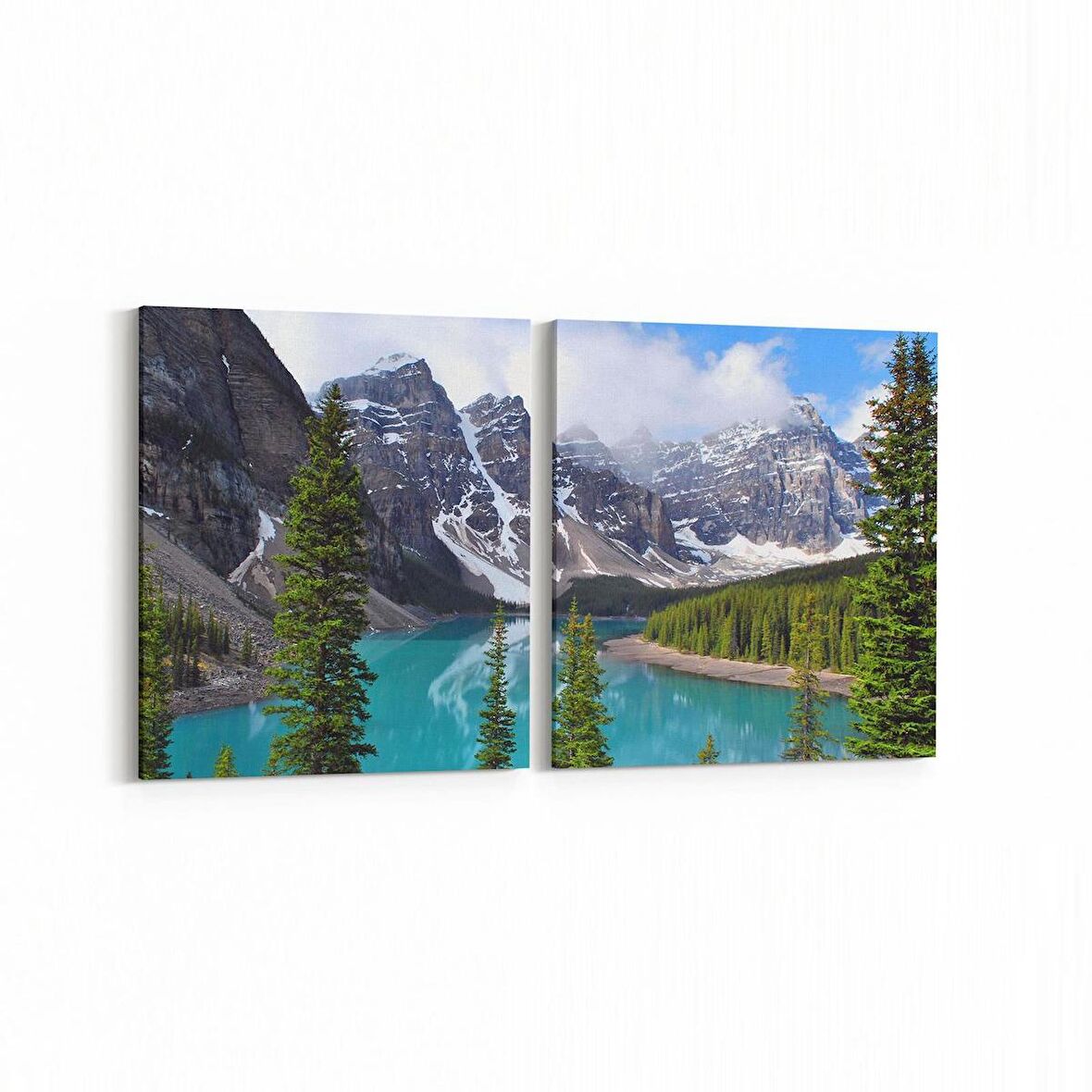 Olla 14187K2Y Doğa / Manzara Görseli Kare 2'li Yatay Kanvas Tablo (Ölçü: 65X30)