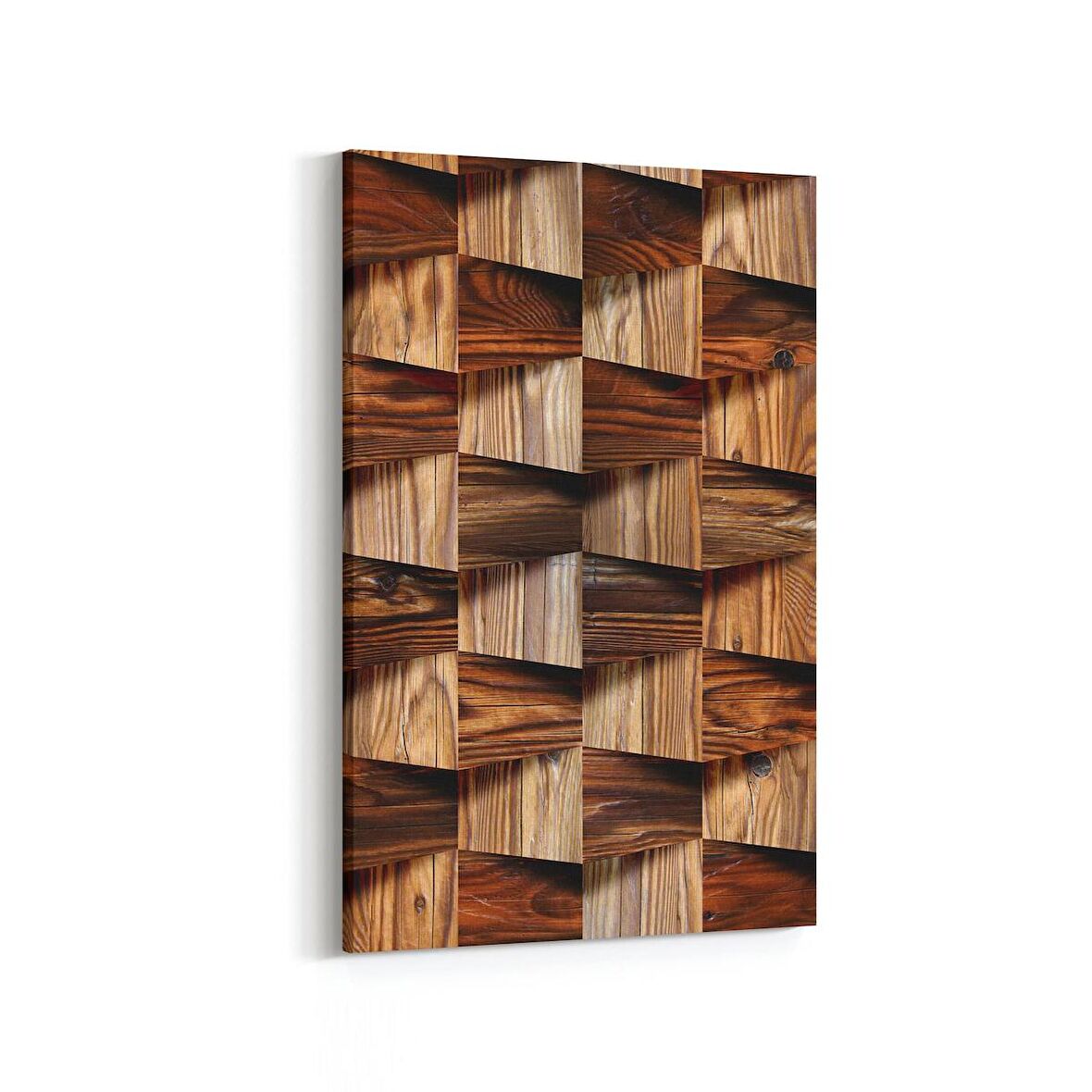 Olla 12016D Ahşap Desen Görseli Dikey Kanvas Tablo (Ölçü: 100X150)