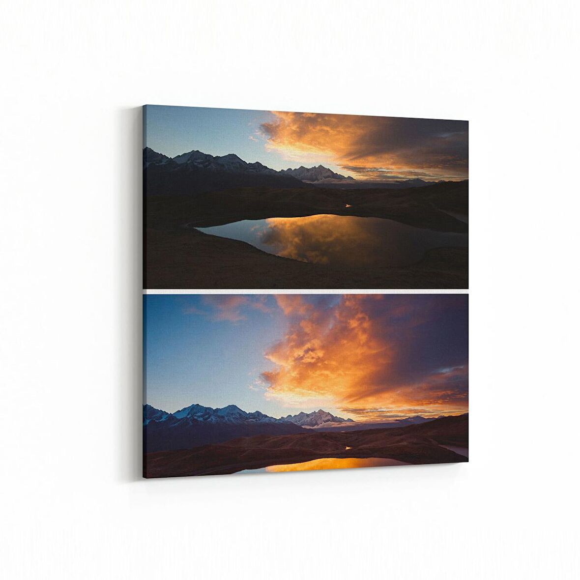 Olla 15902K Günbatımı Görseli Kare Kanvas Tablo (Ölçü: 25X25)