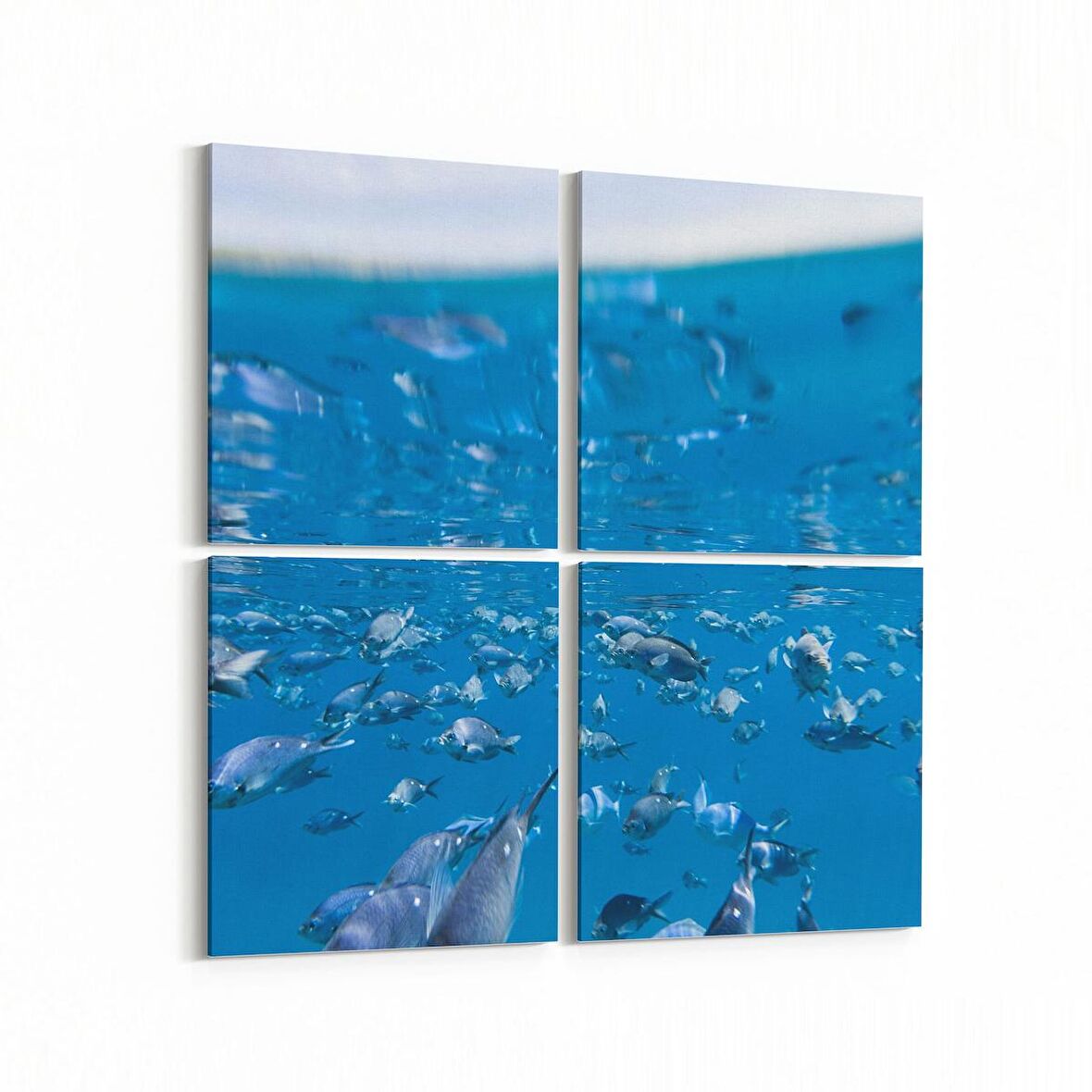 Olla 12881K4 Deniz / Okyanus Görseli Kare 4'lü Kanvas Tablo (Ölçü: 145X145)
