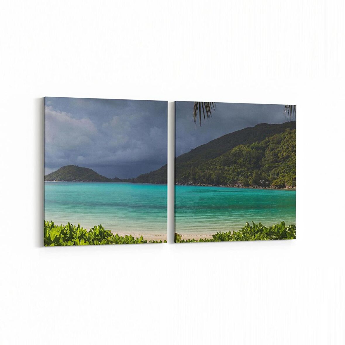 Olla 13656K2Y Doğa / Manzara Görseli Kare 2'li Yatay Kanvas Tablo (Ölçü: 125X60)