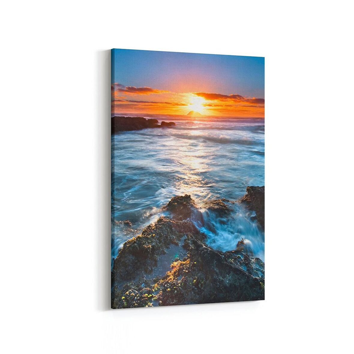 Olla 16051D Günbatımı Görseli Dikey Kanvas Tablo (Ölçü: 70X105)