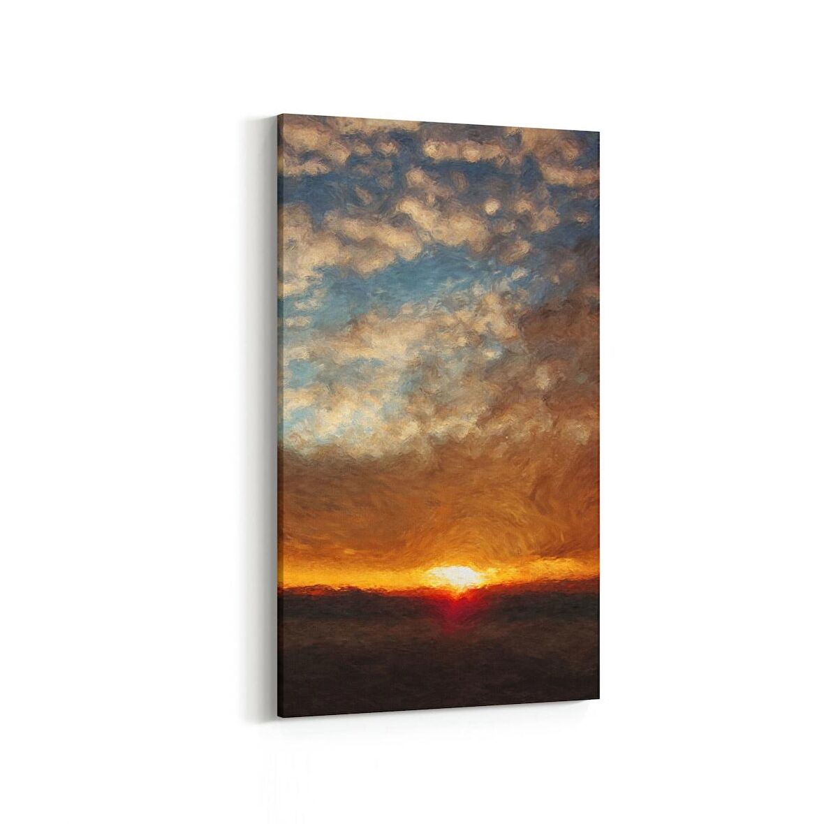 Olla 16118DD Günbatımı Görseli Dikey Dar Kanvas Tablo (Ölçü: 60X120)