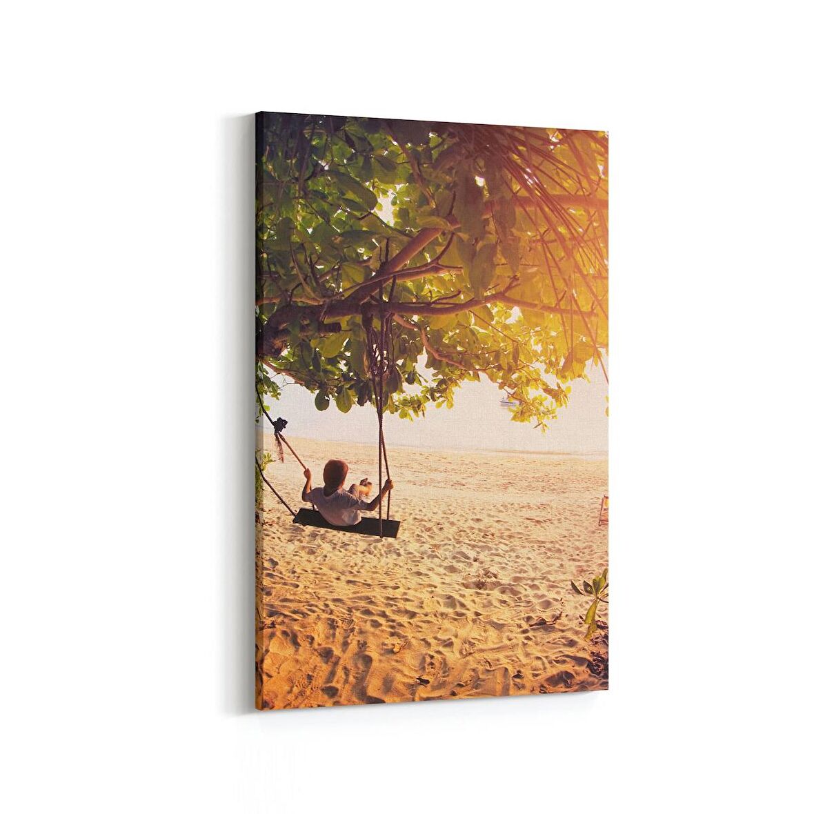 Olla 16029D Günbatımı Görseli Dikey Kanvas Tablo (Ölçü: 60X90)