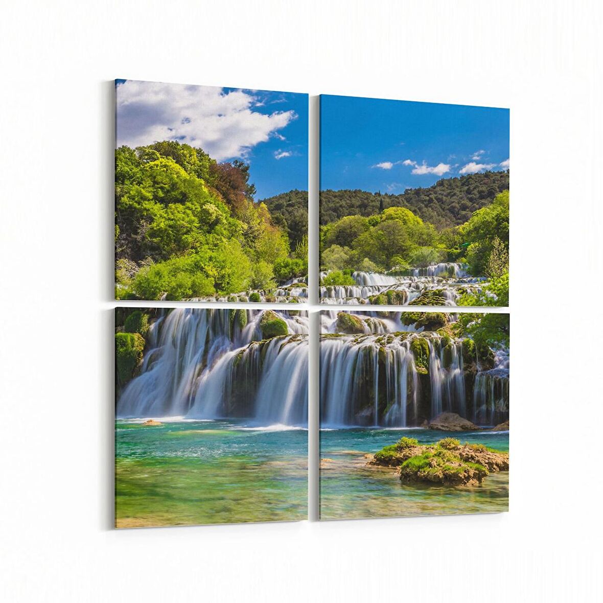 Olla 13993K4 Doğa / Manzara Görseli Kare 4'lü Kanvas Tablo (Ölçü: 145X145)