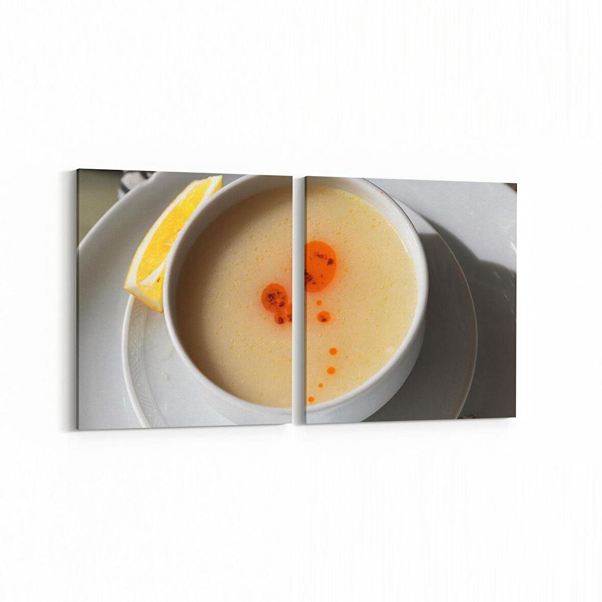 Olla 15094K2Y Gıda Görseli Kare 2'li Yatay Kanvas Tablo (Ölçü: 85X40)