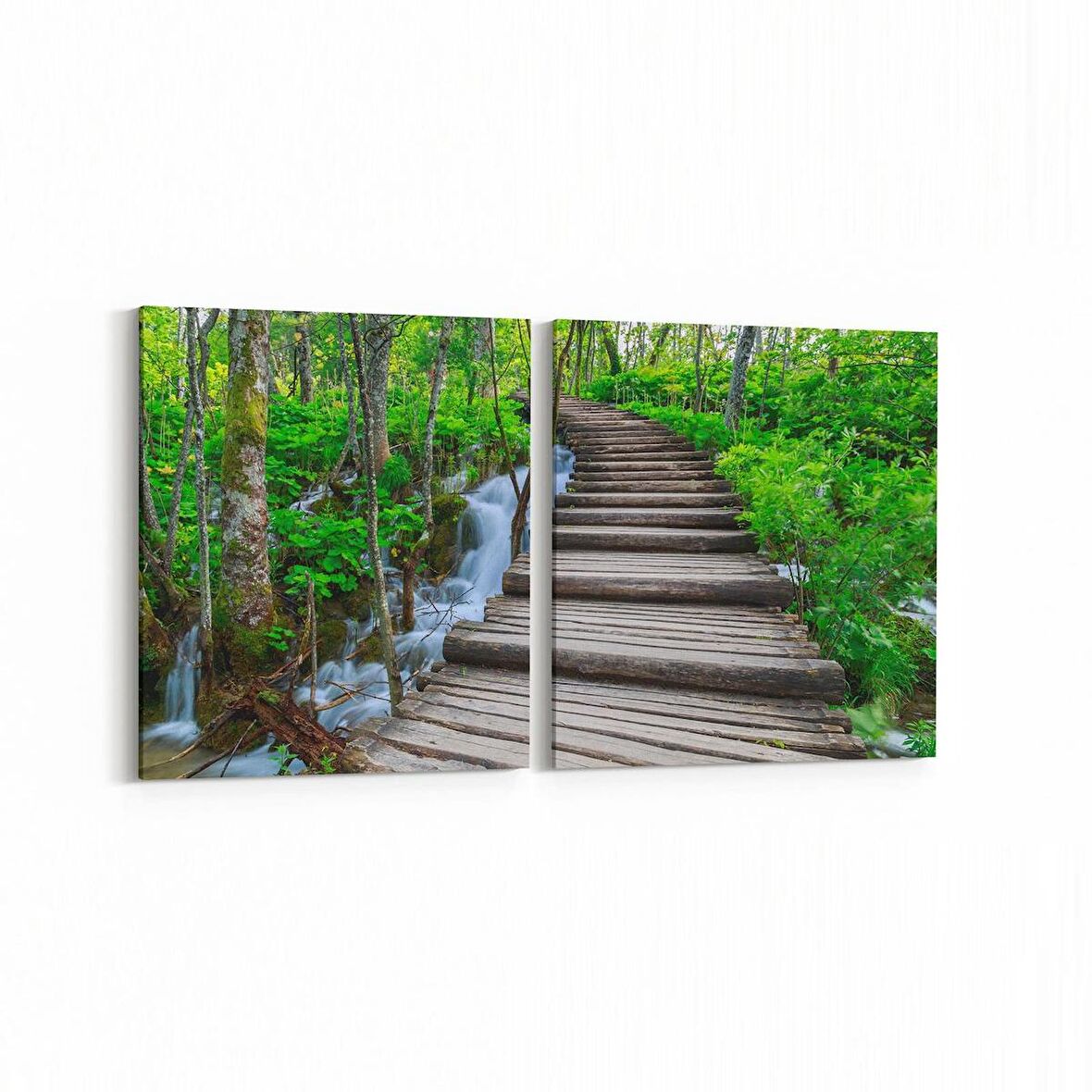 Olla 13841K2Y Doğa / Manzara Görseli Kare 2'li Yatay Kanvas Tablo (Ölçü: 65X30)