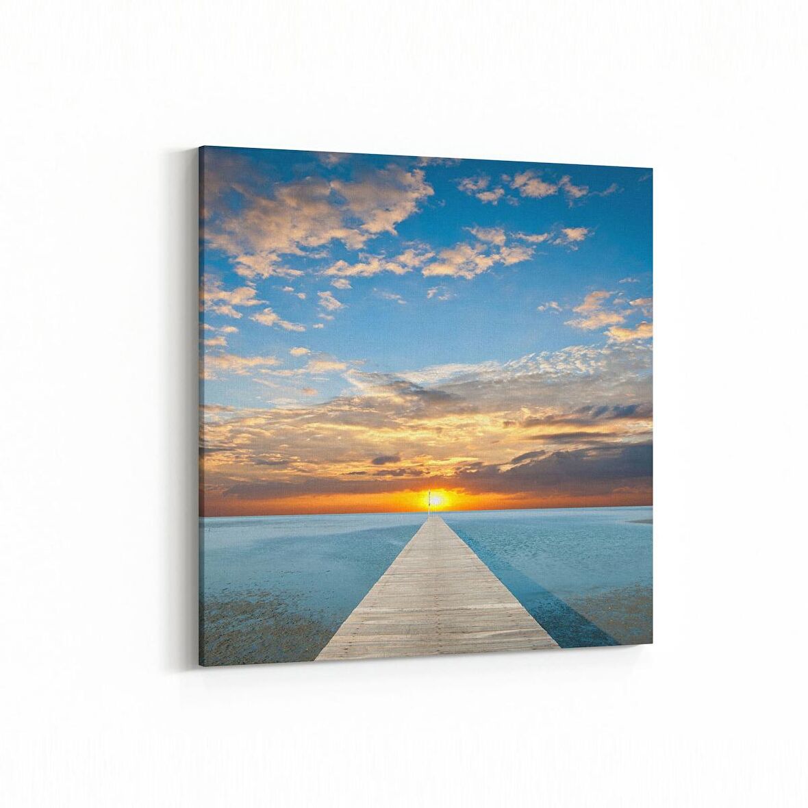 Olla 15920K Günbatımı Görseli Kare Kanvas Tablo (Ölçü: 25X25)