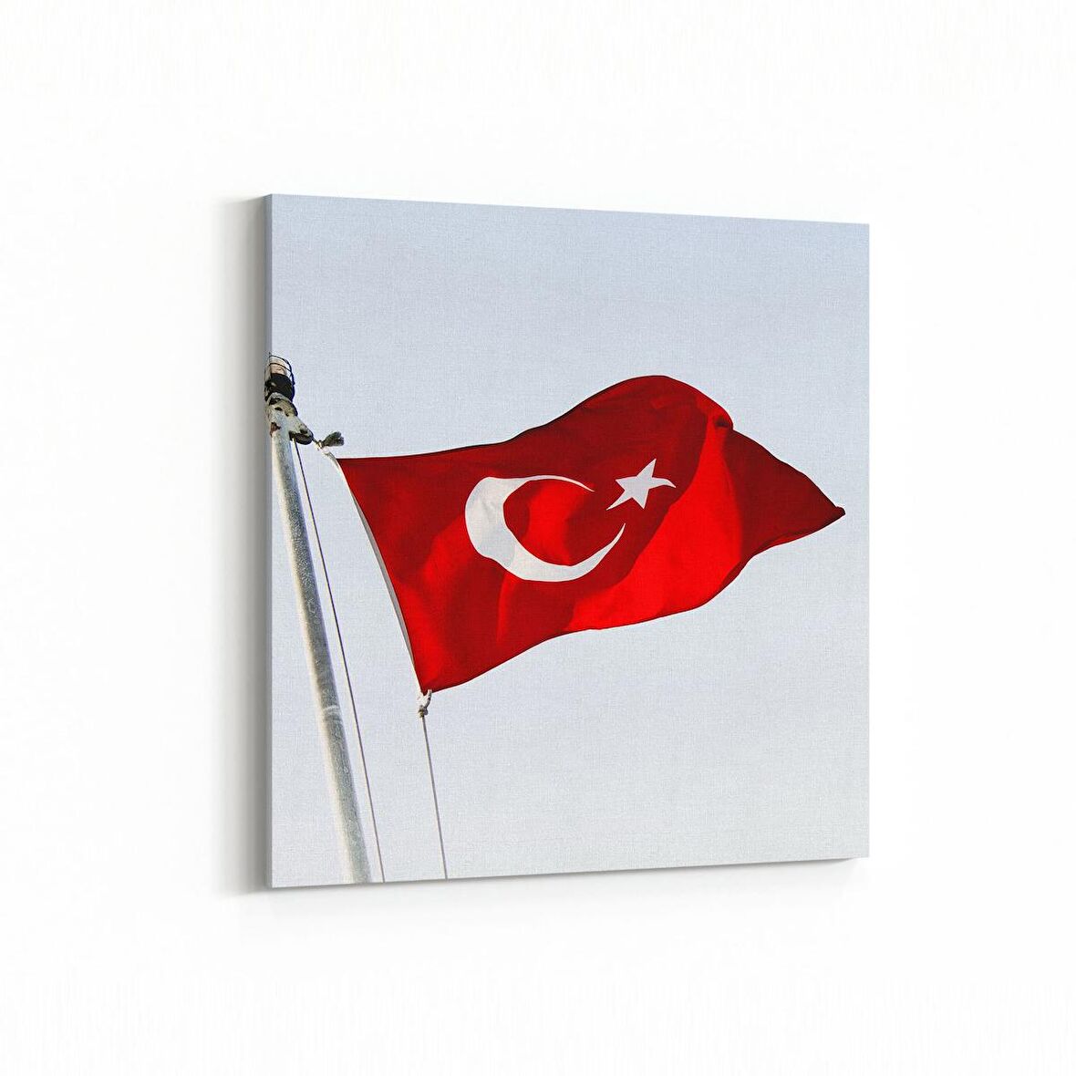 Olla 17586K Türk Bayrağı Görseli Kare Kanvas Tablo (Ölçü: 25X25)