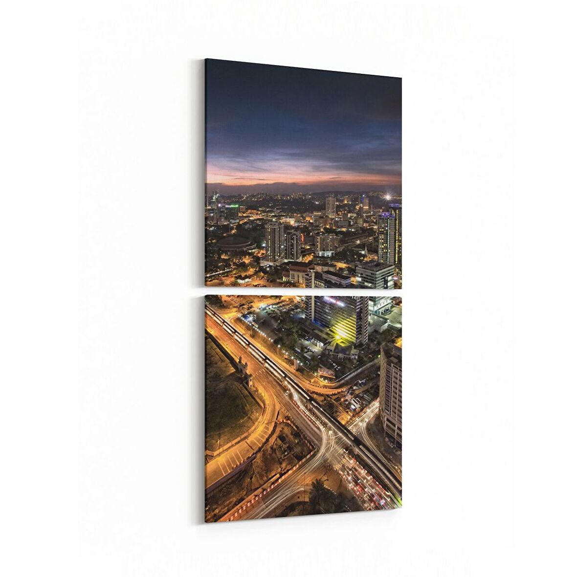 Olla 18261KD Yapı Görseli Kare 2'li Dikey Kanvas Tablo (Ölçü: 30X65)