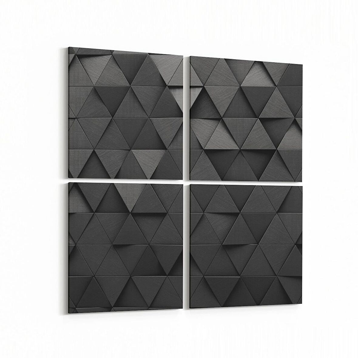 Olla 10030K4 Abstract 3 Boyut Görsel Kare 4'lü Kanvas Tablo (Ölçü: 65X65)