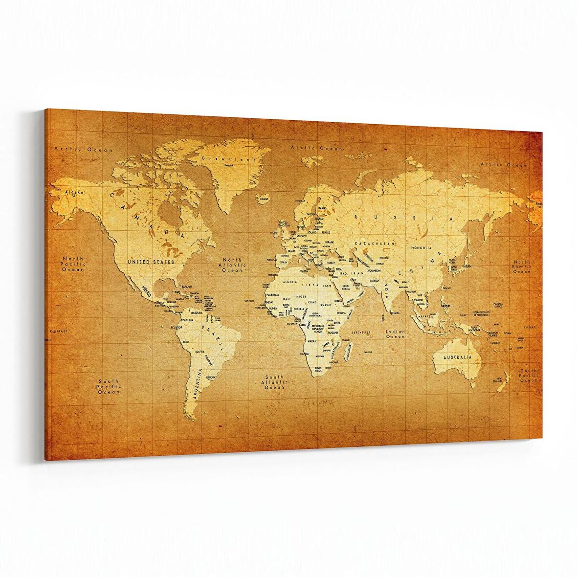 Olla 16168Y Harita Görseli Yatay Kanvas Tablo (Ölçü: 150X100)