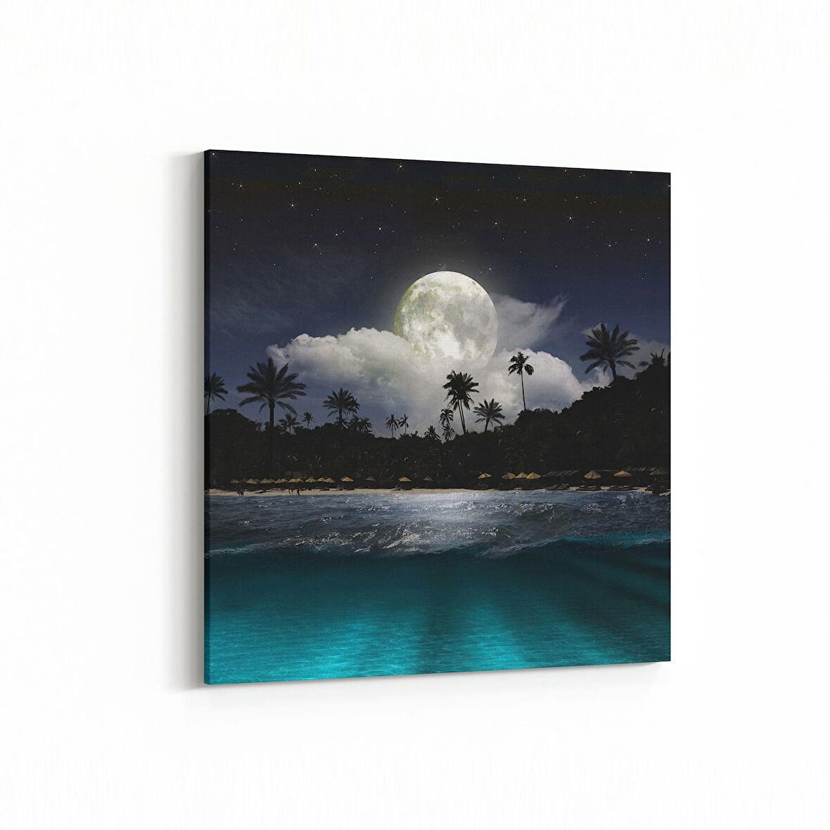 Olla 16446K Kumsal / Sahil Görseli Kare Kanvas Tablo (Ölçü: 25X25)