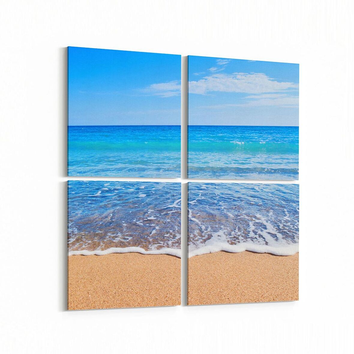 Olla 16586K4 Kumsal / Sahil Görseli Kare 4'lü Kanvas Tablo (Ölçü: 145X145)