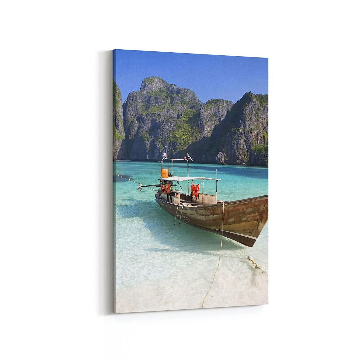 Olla 16418D Kumsal / Sahil Görseli Dikey Kanvas Tablo (Ölçü: 60X90)