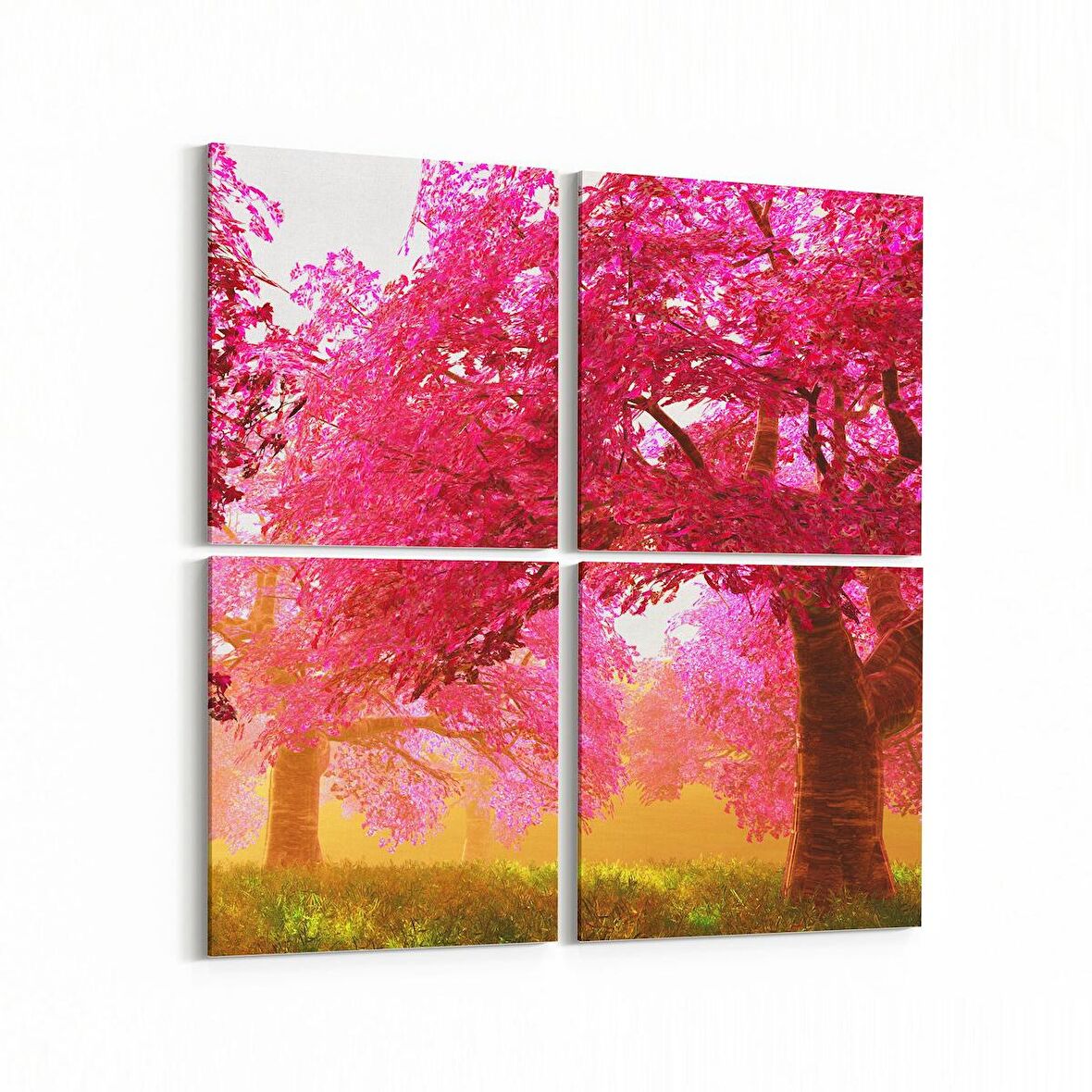 Olla 14610K4 Doğa / Manzara Görseli Kare 4'lü Kanvas Tablo (Ölçü: 65X65)