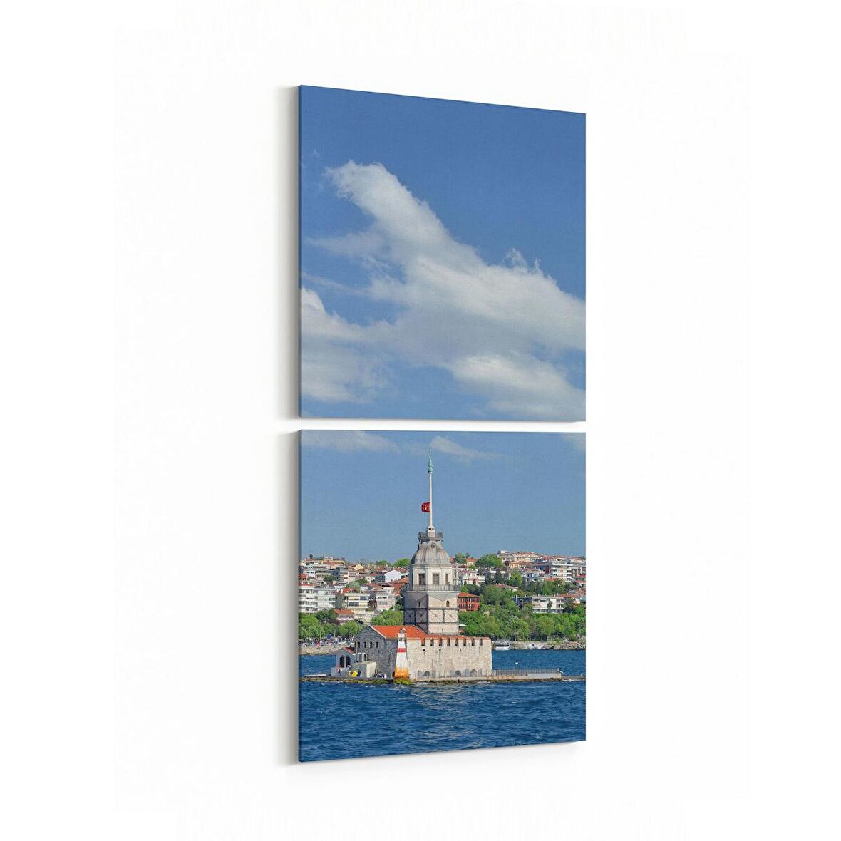 Olla 18283KD Yapı Görseli Kare 2'li Dikey Kanvas Tablo (Ölçü: 30X65)