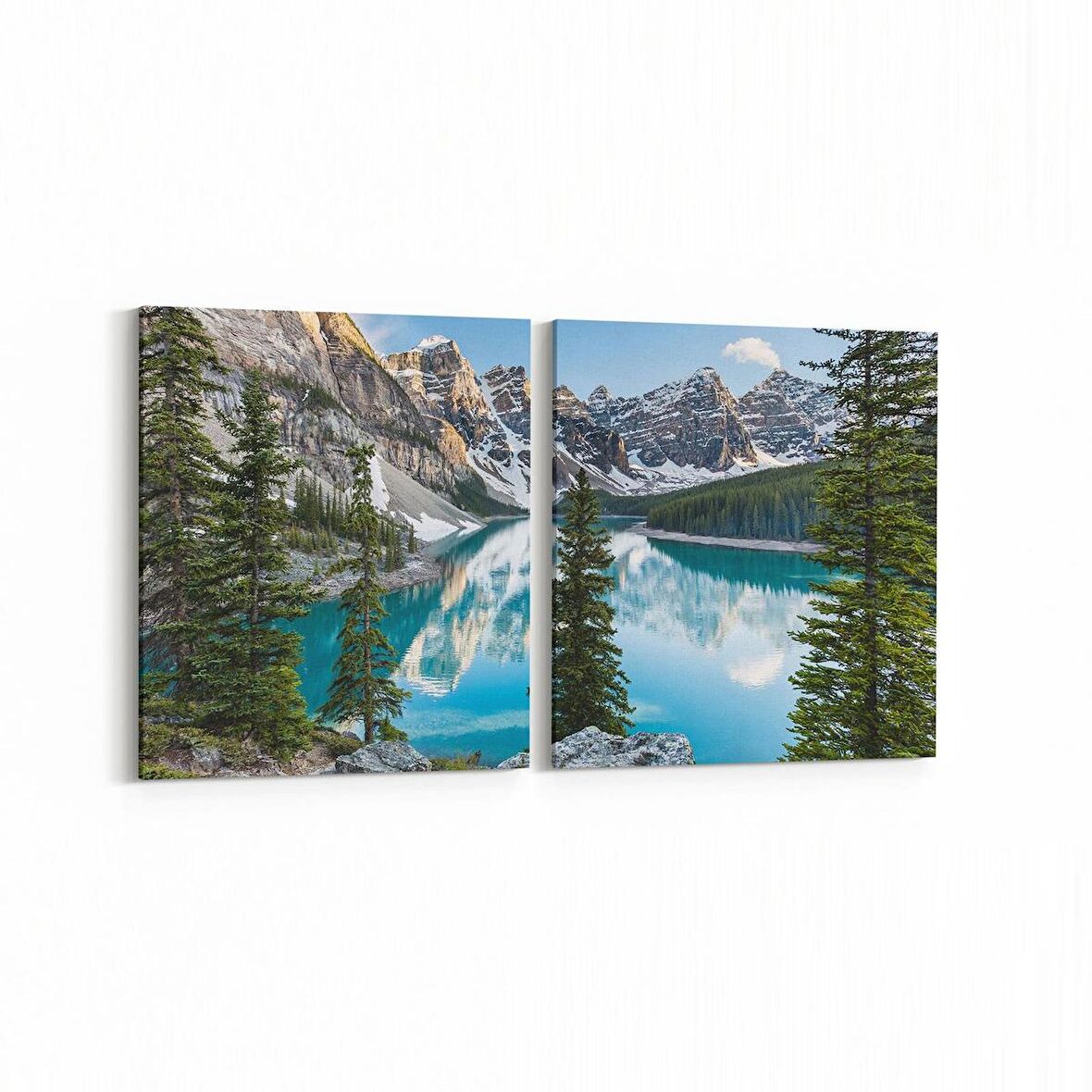 Olla 13728K2Y Doğa / Manzara Görseli Kare 2'li Yatay Kanvas Tablo (Ölçü: 125X60)