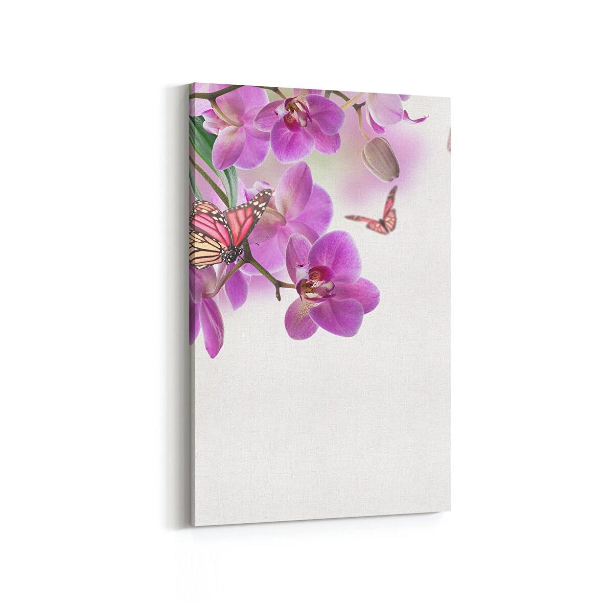 Olla 11696D Orkide Çiçek Görseli Dikey Kanvas Tablo (Ölçü: 20X30)
