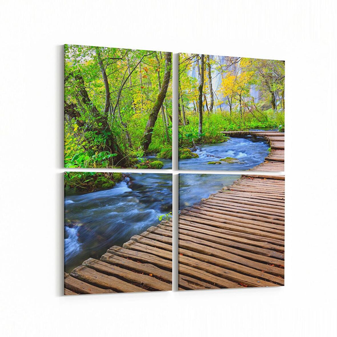 Olla 14164K4 Doğa / Manzara Görseli Kare 4'lü Kanvas Tablo (Ölçü: 65X65)