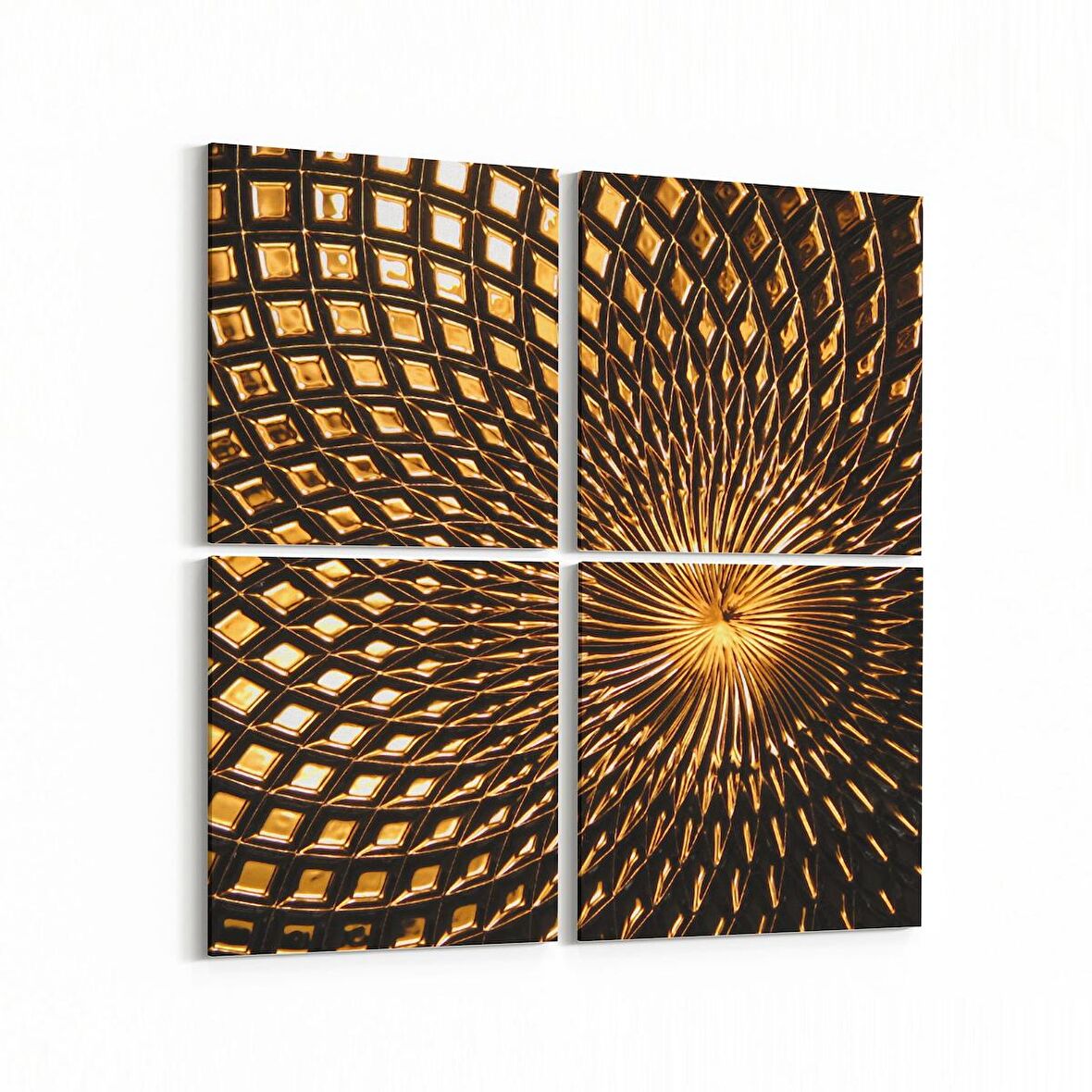 Olla 10323K4 Abstract Görsel Kare 4'lü Kanvas Tablo (Ölçü: 125X125)