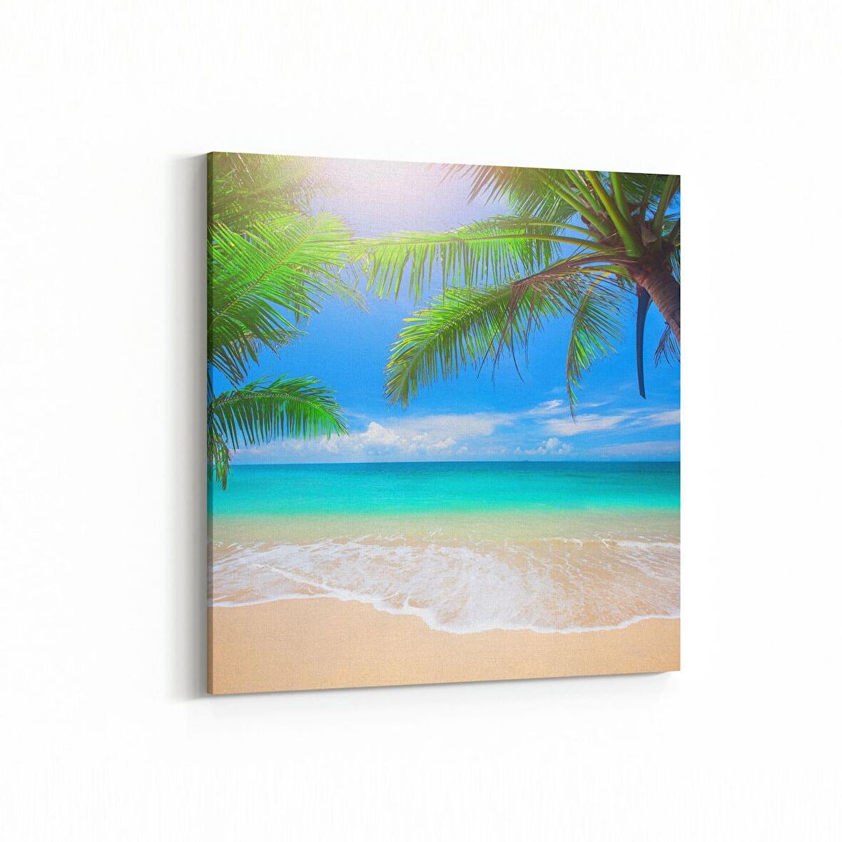 Olla 16592K Kumsal / Sahil Görseli Kare Kanvas Tablo (Ölçü: 25X25)