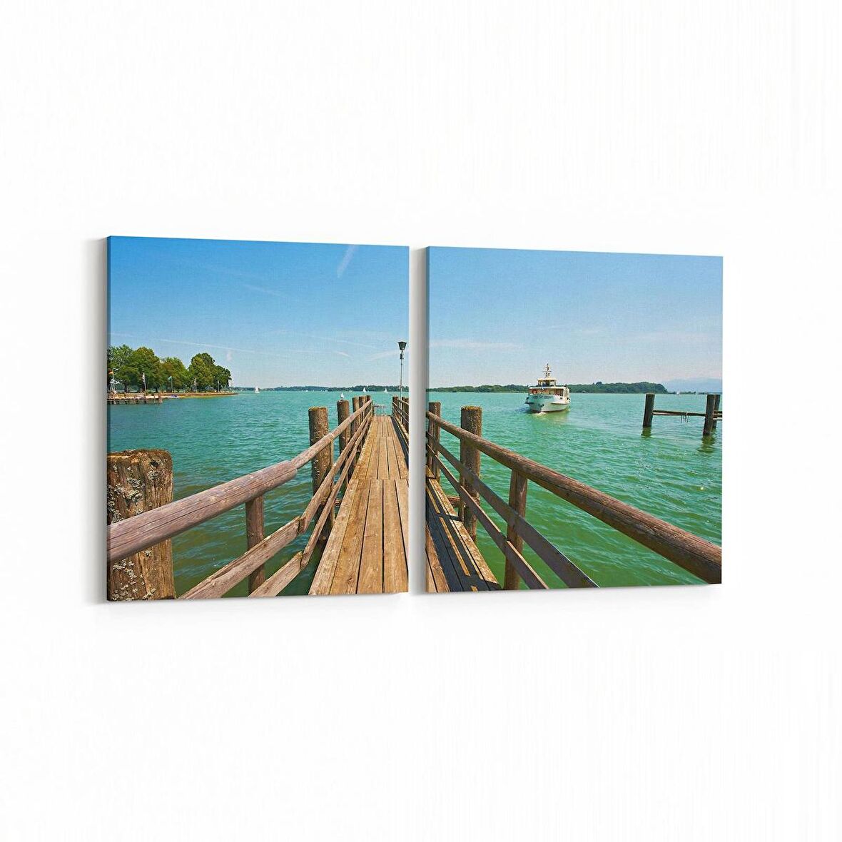 Olla 14548K2Y Doğa / Manzara Görseli Kare 2'li Yatay Kanvas Tablo (Ölçü: 125X60)