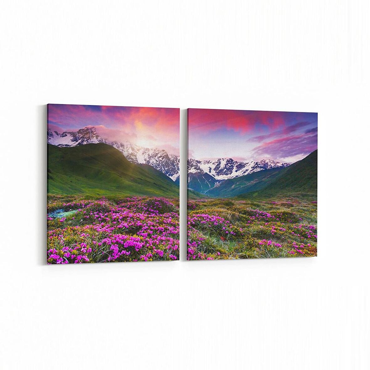 Olla 13612K2Y Doğa / Manzara Görseli Kare 2'li Yatay Kanvas Tablo (Ölçü: 145X70)