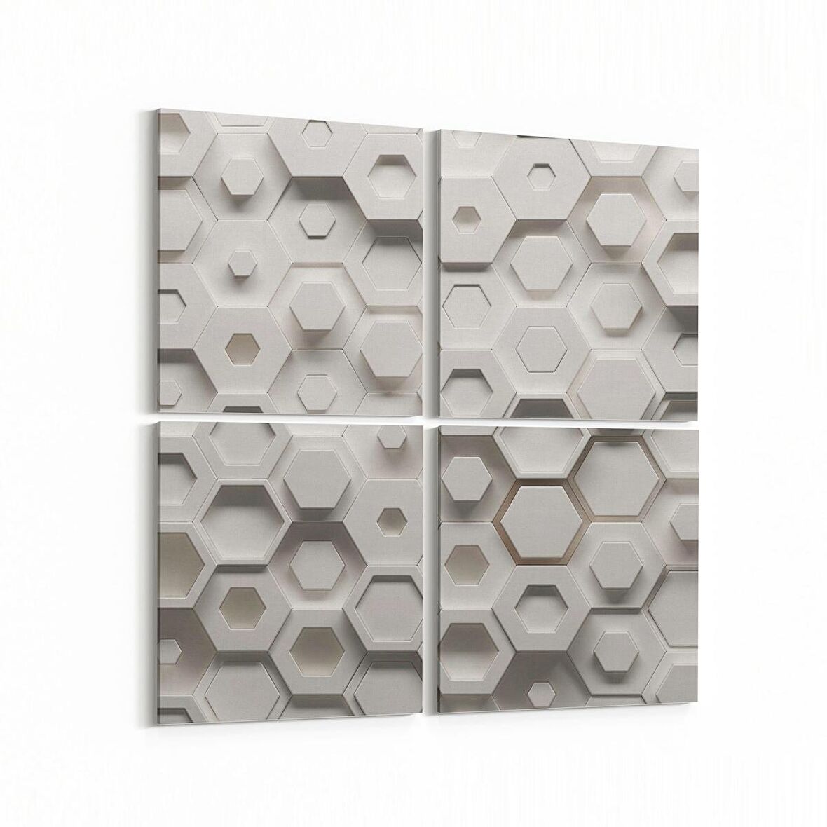 Olla 14945K4 Geometrik Desen Görseli Kare 4'lü Kanvas Tablo (Ölçü: 125X125)