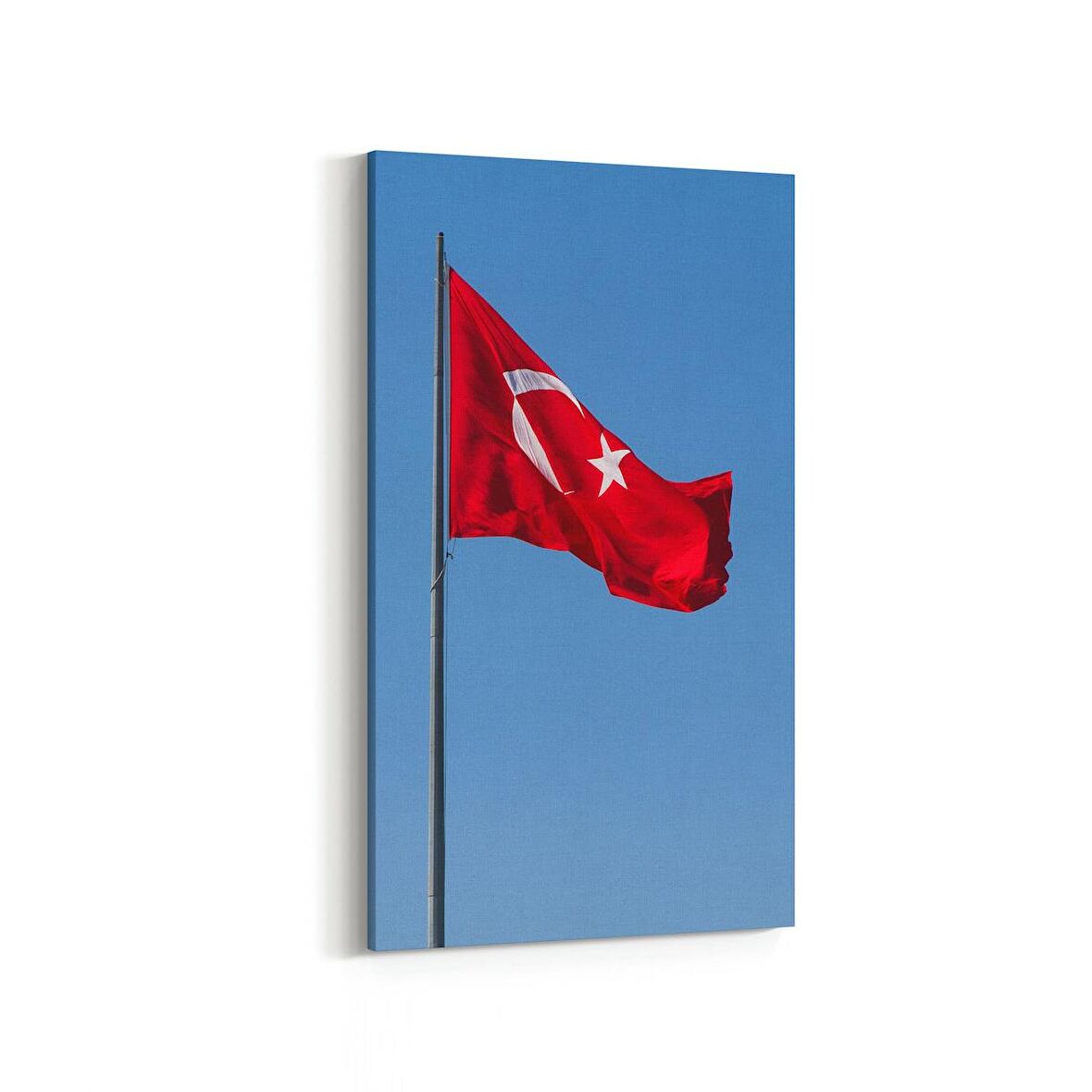 Olla 17534DD Türk Bayrağı Görseli Dikey Dar Kanvas Tablo (Ölçü: 30X60)