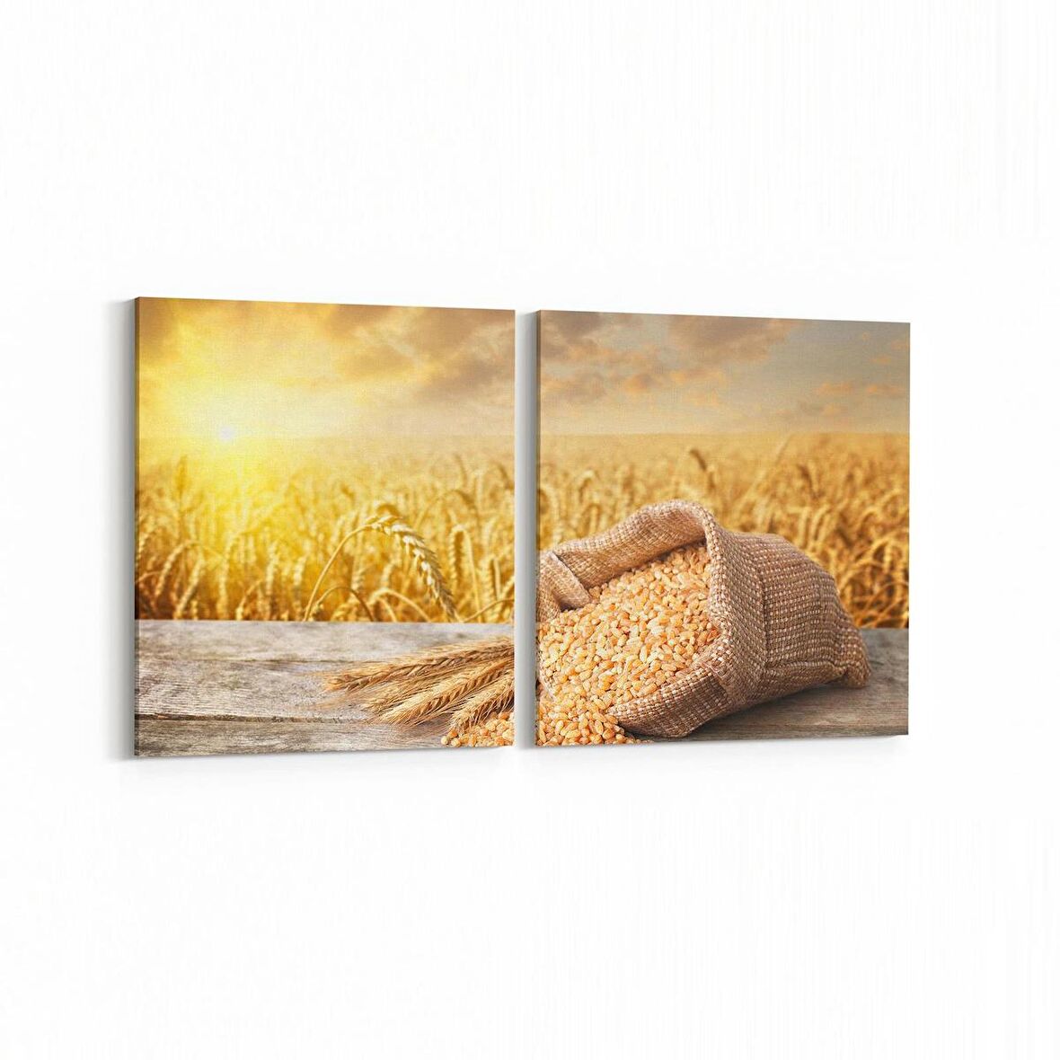 Olla 15253K2Y Gıda Görseli Kare 2'li Yatay Kanvas Tablo (Ölçü: 145X70)