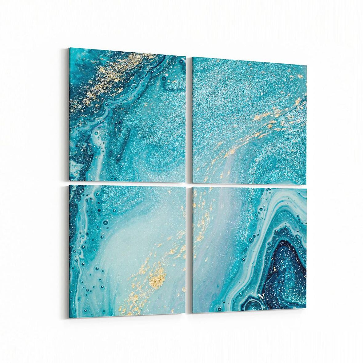 Olla 16650K4 Mermer Desen Görsel Kare 4'lü Kanvas Tablo (Ölçü: 105X105)