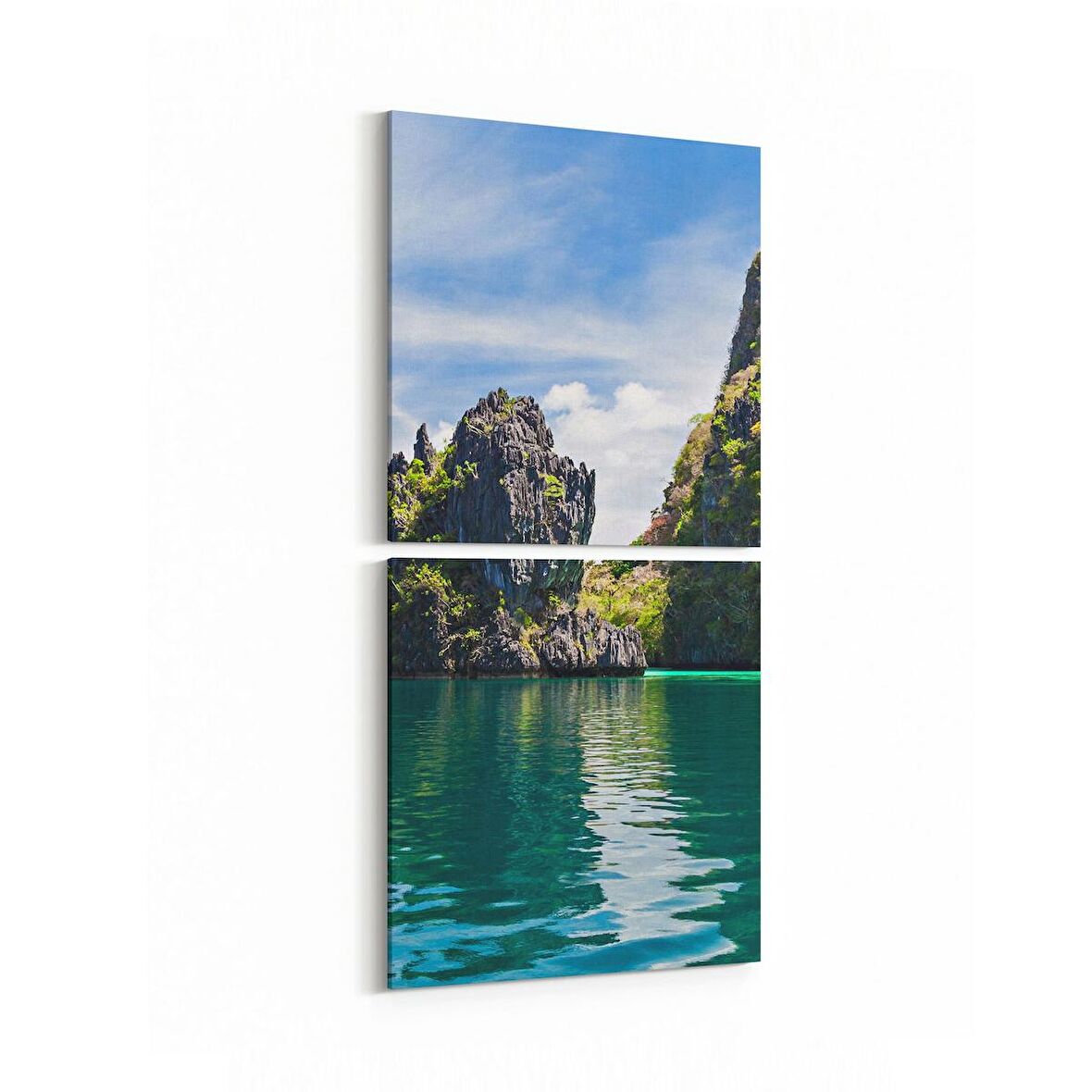 Olla 14041K2D Doğa / Manzara Görseli Kare 2'li Dikey Kanvas Tablo (Ölçü: 30X65)