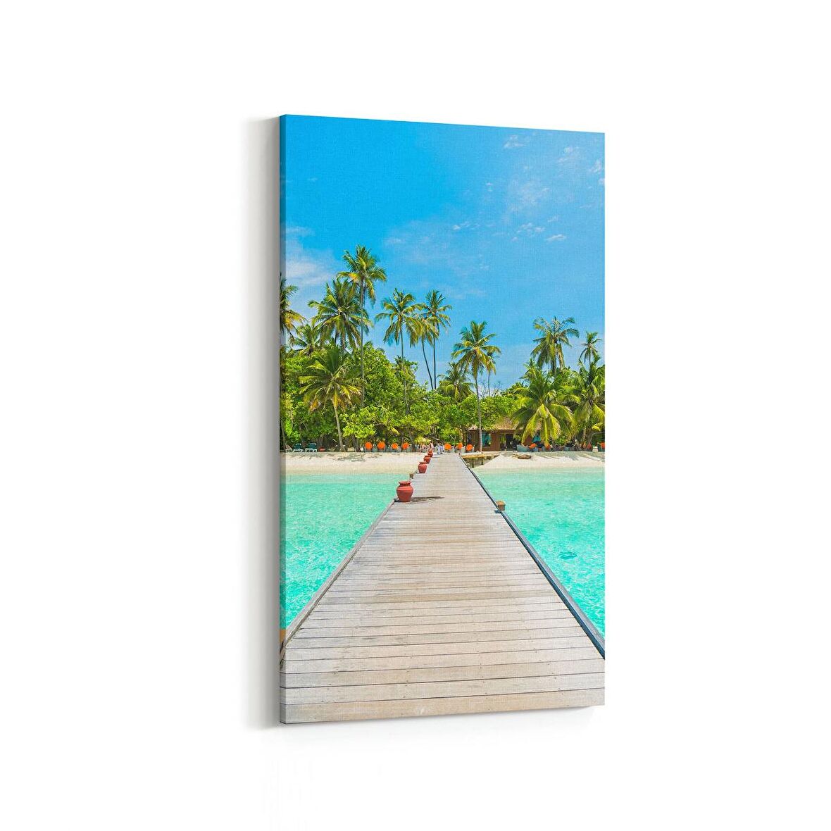 Olla 16510DD Kumsal / Sahil Görseli Dikey Dar Kanvas Tablo (Ölçü: 40X80)