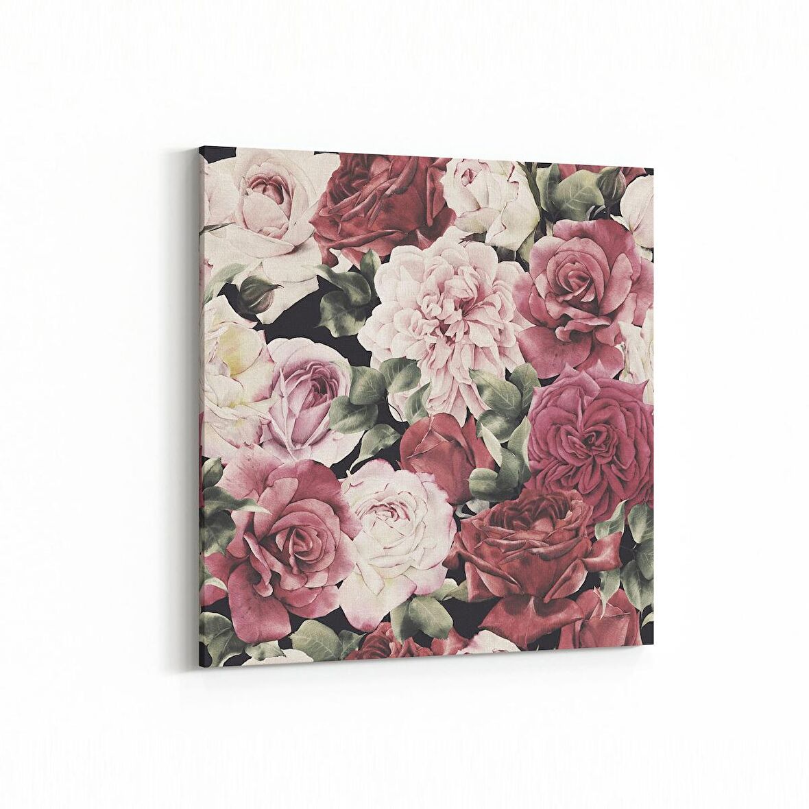 Olla 11624K Çiçek Görseli Kare Kanvas Tablo (Ölçü: 25X25)