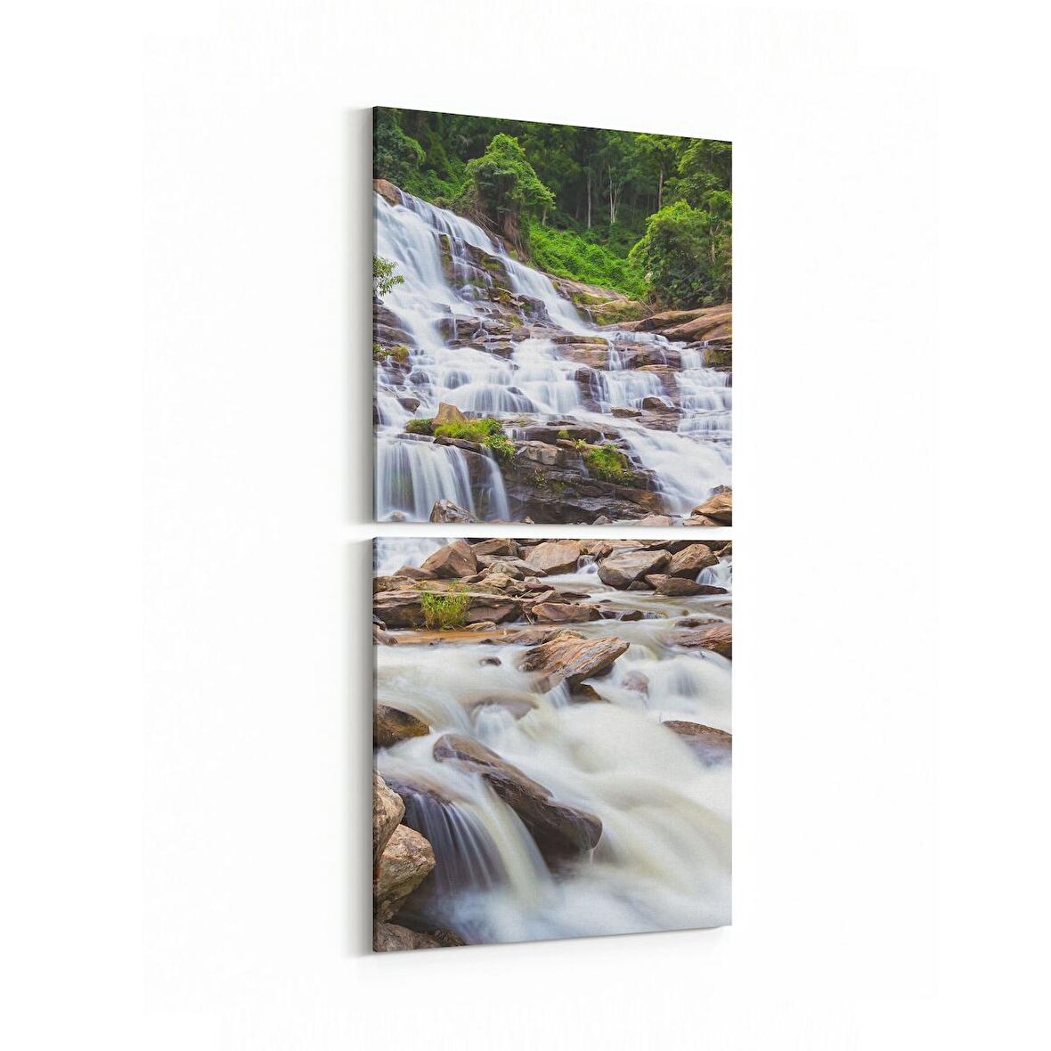 Olla 14439K2D Doğa / Manzara Görseli Kare 2'li Dikey Kanvas Tablo (Ölçü: 30X65)