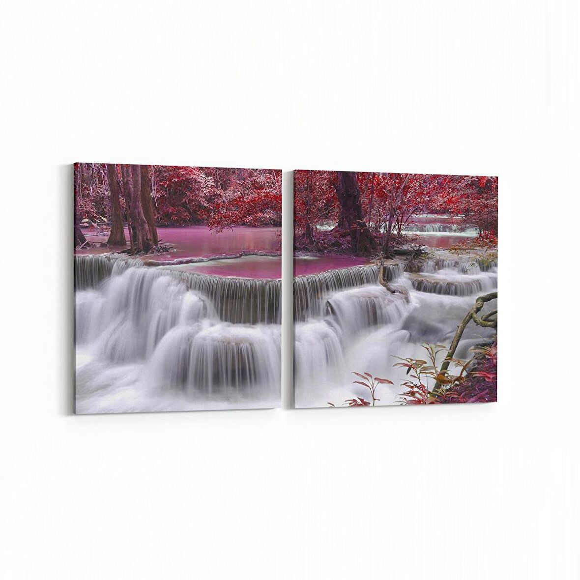 Olla 13521K2Y Doğa / Manzara Görseli Kare 2'li Yatay Kanvas Tablo (Ölçü: 85X40)