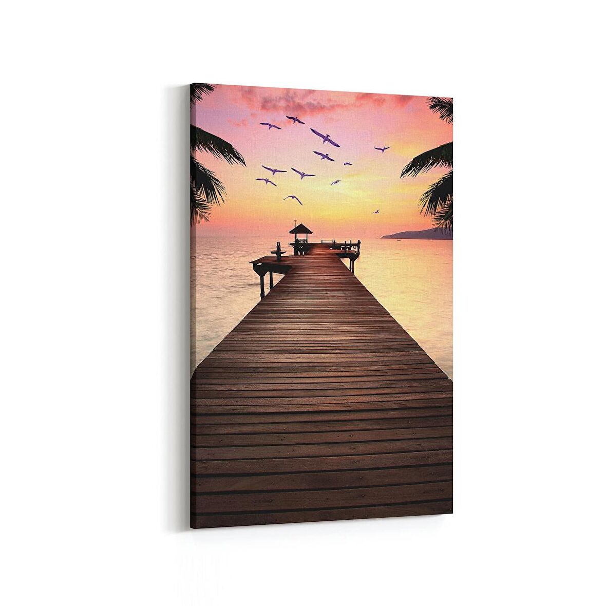 Olla 15936D Günbatımı Görseli Dikey Kanvas Tablo (Ölçü: 100X150)