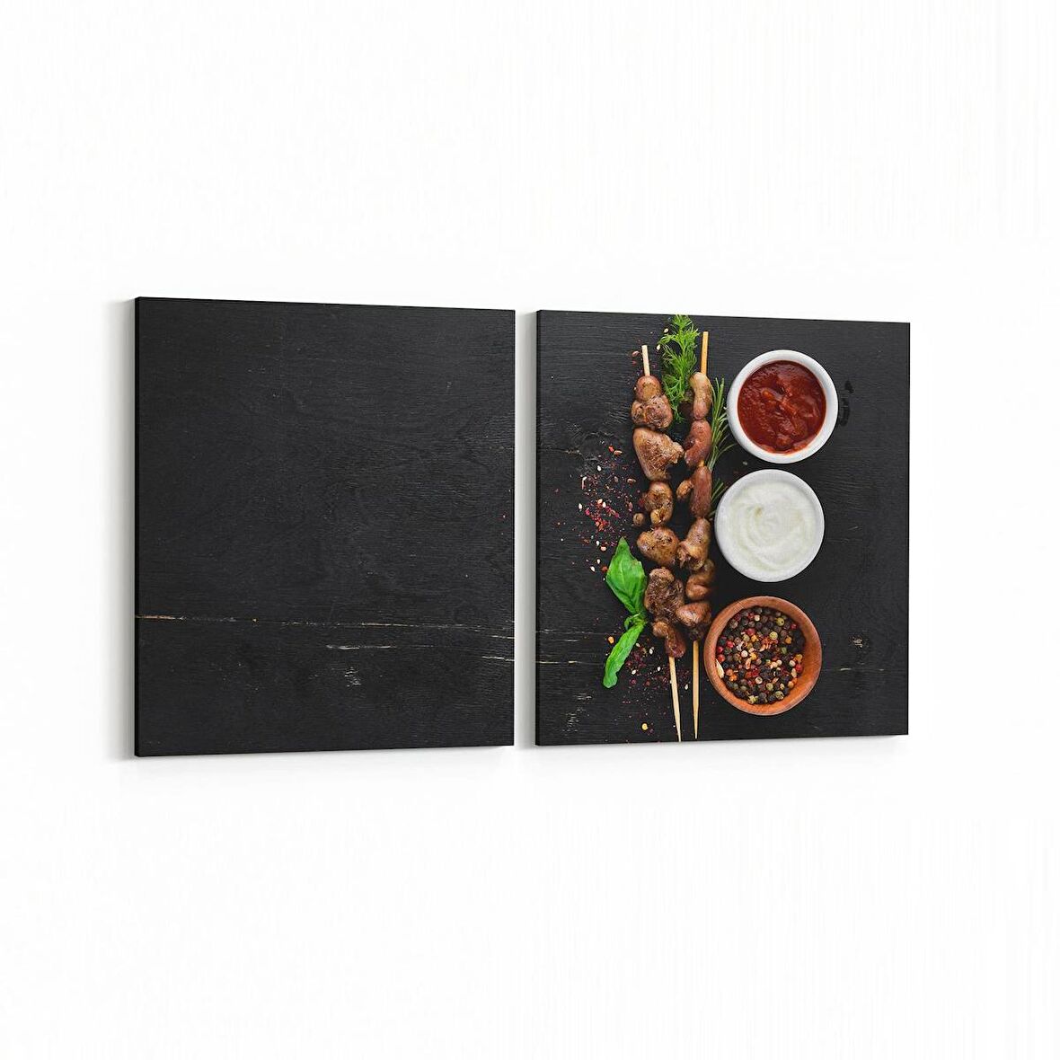 Olla 15030K2Y Gıda Görseli Kare 2'li Yatay Kanvas Tablo (Ölçü: 125X60)