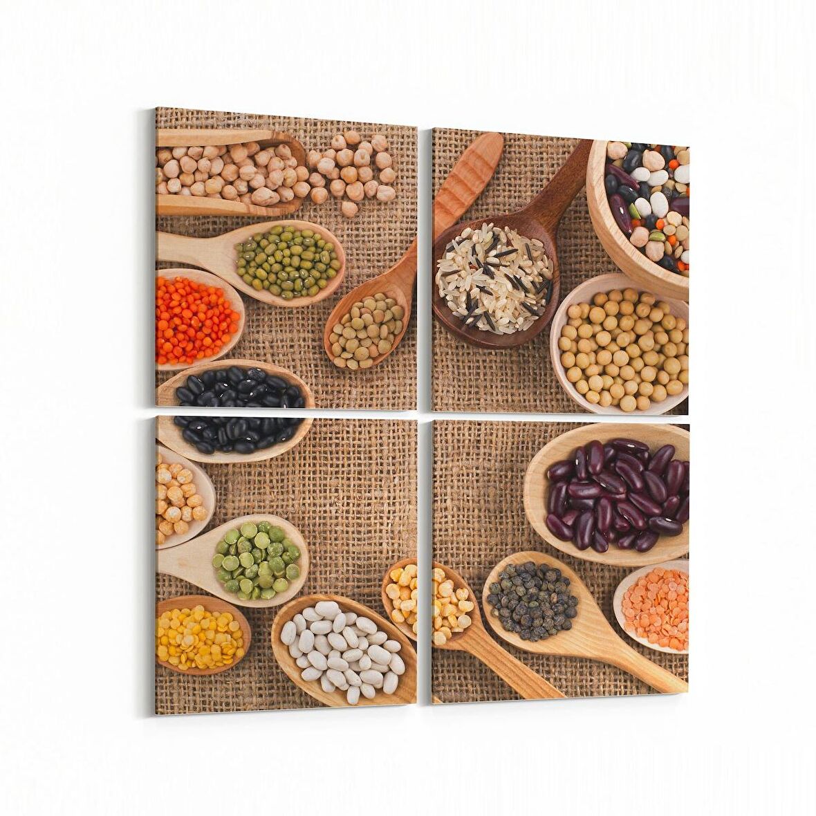 Olla 15035K4 Gıda Görseli Kare 4'lü Kanvas Tablo (Ölçü: 125X125)