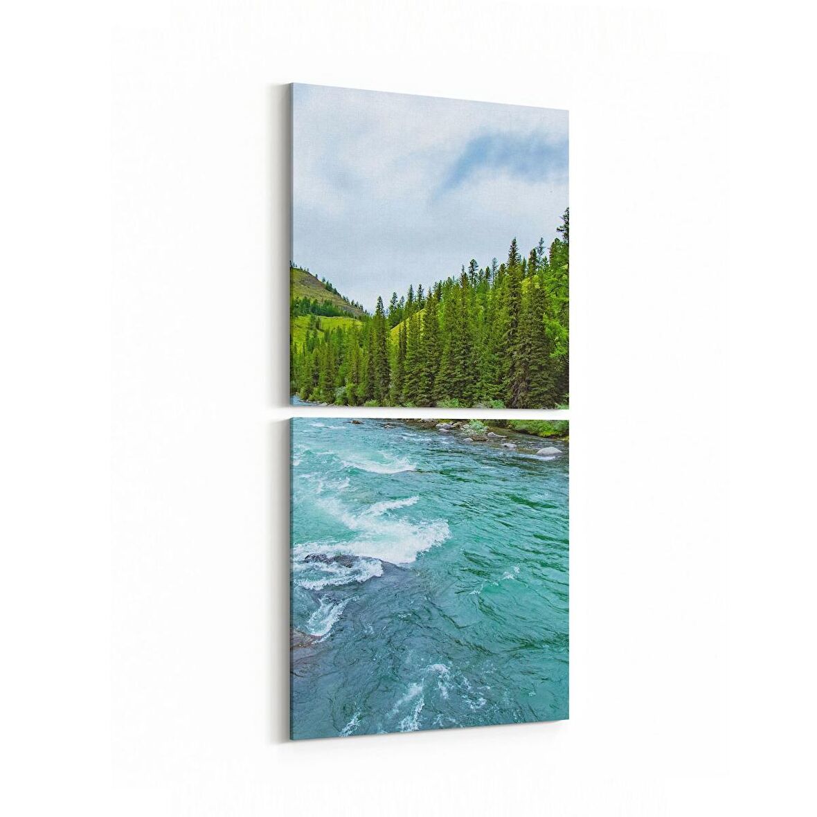 Olla 13482K2D Doğa / Manzara Görseli Kare 2'li Dikey Kanvas Tablo (Ölçü: 30X65)