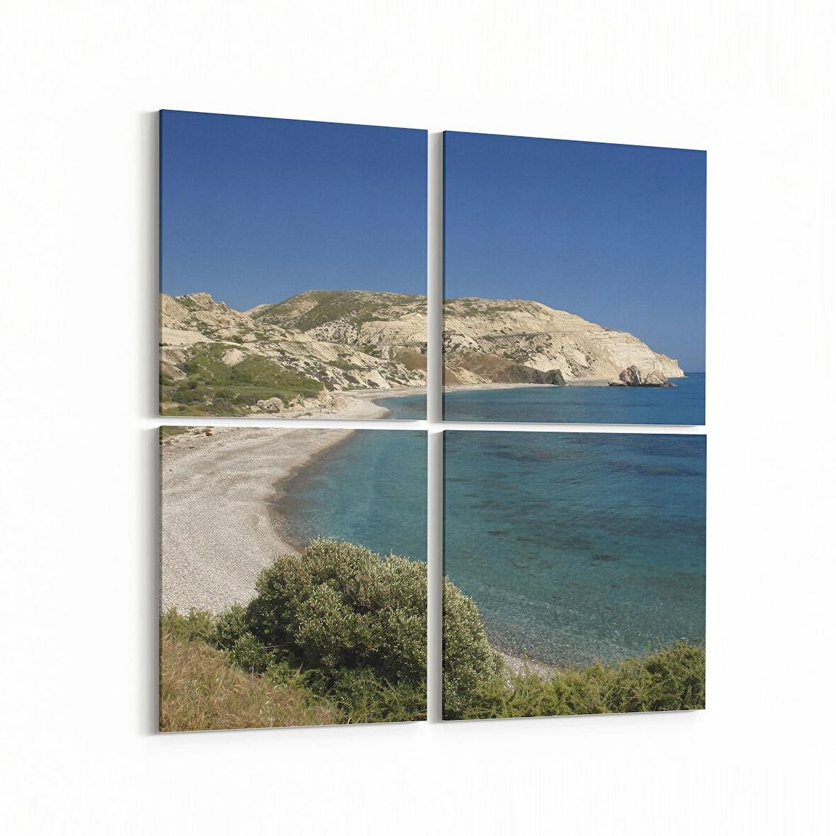 Olla 16508K4 Kumsal / Sahil Görseli Kare 4'lü Kanvas Tablo (Ölçü: 145X145)