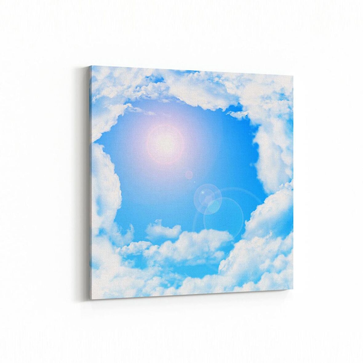 Olla 15501K Gökyüzü Bulut Görseli  Kare Kanvas Tablo (Ölçü: 25X25)