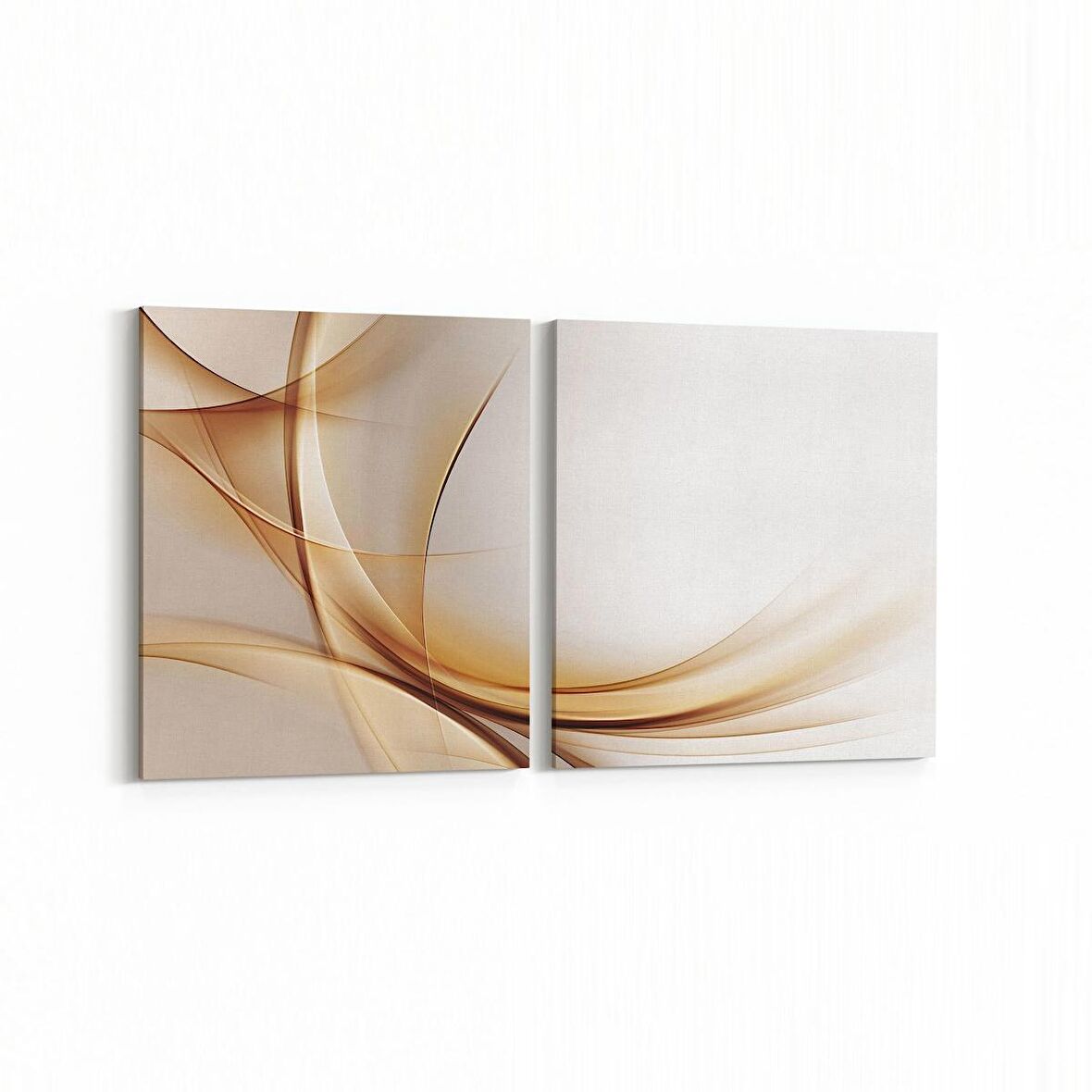 Olla 10142K2Y Abstract Görsel Kare 2'li Yatay Kanvas Tablo (Ölçü: 65X30)