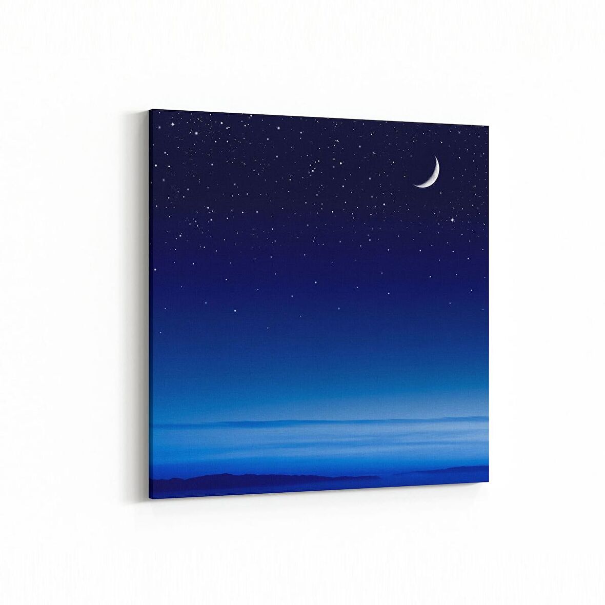 Olla 14768K Gece Gökyüzü Görseli Kare Kanvas Tablo (Ölçü: 100X100)