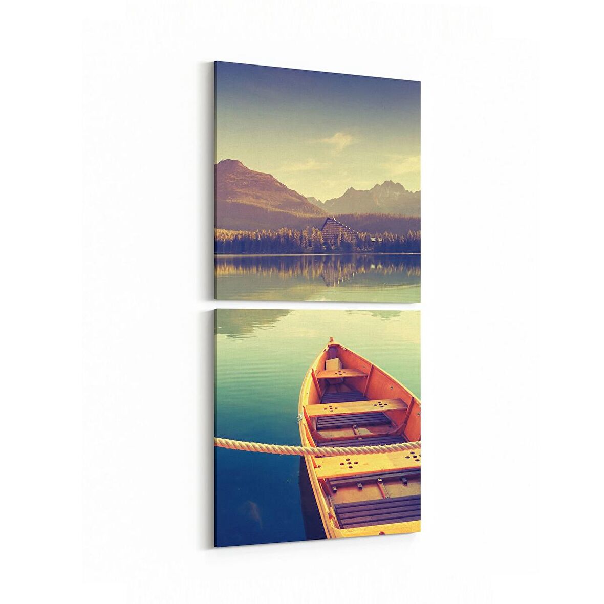 Olla 13709K2D Doğa / Manzara Görseli Kare 2'li Dikey Kanvas Tablo (Ölçü: 30X65)