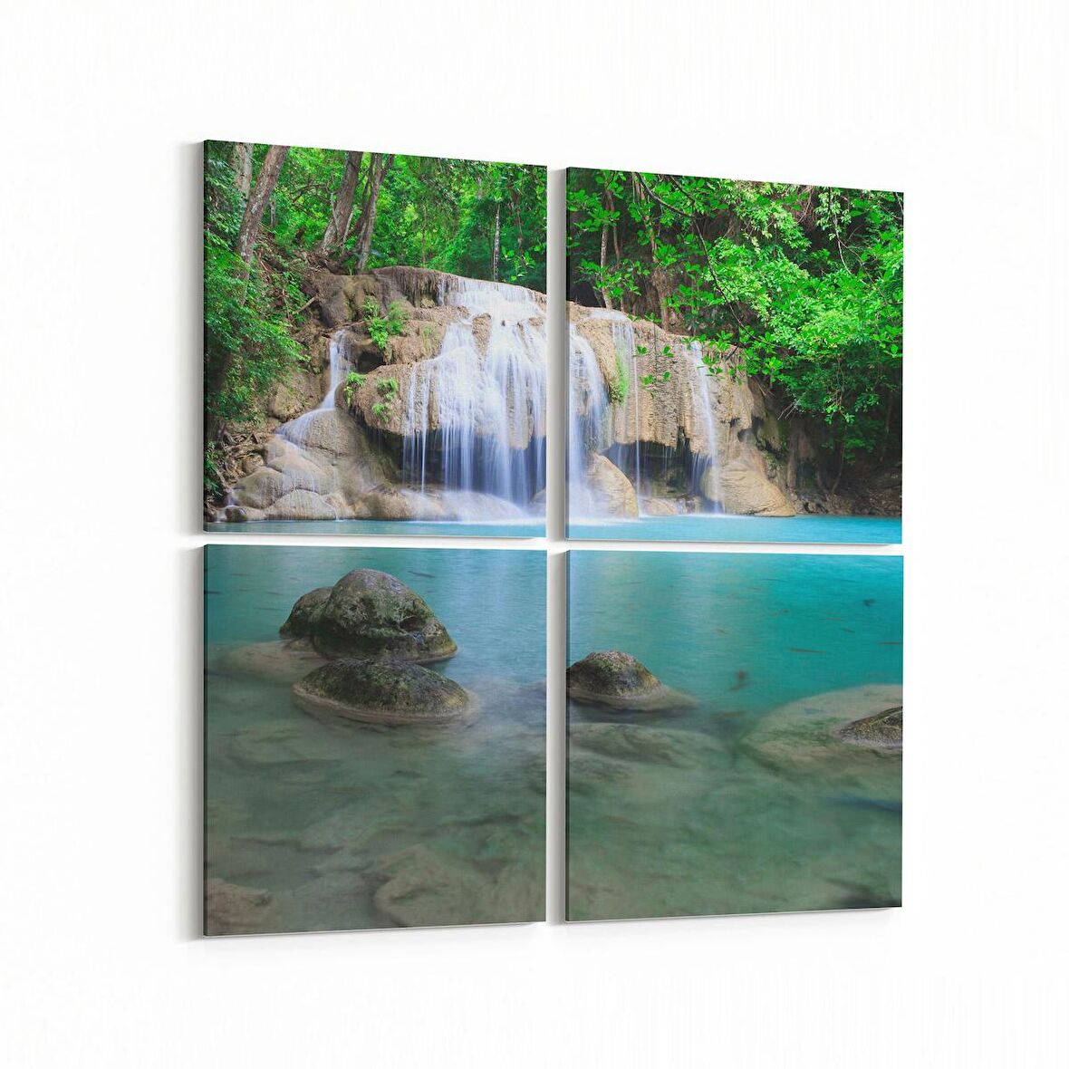 Olla 14055K4 Doğa / Manzara Görseli Kare 4'lü Kanvas Tablo (Ölçü: 125X125)