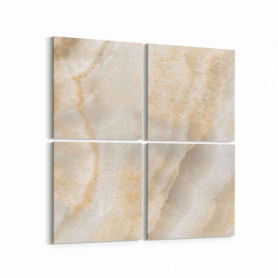 Olla 16690K4 Mermer Desen Görsel Kare 4'lü Kanvas Tablo (Ölçü: 145X145)