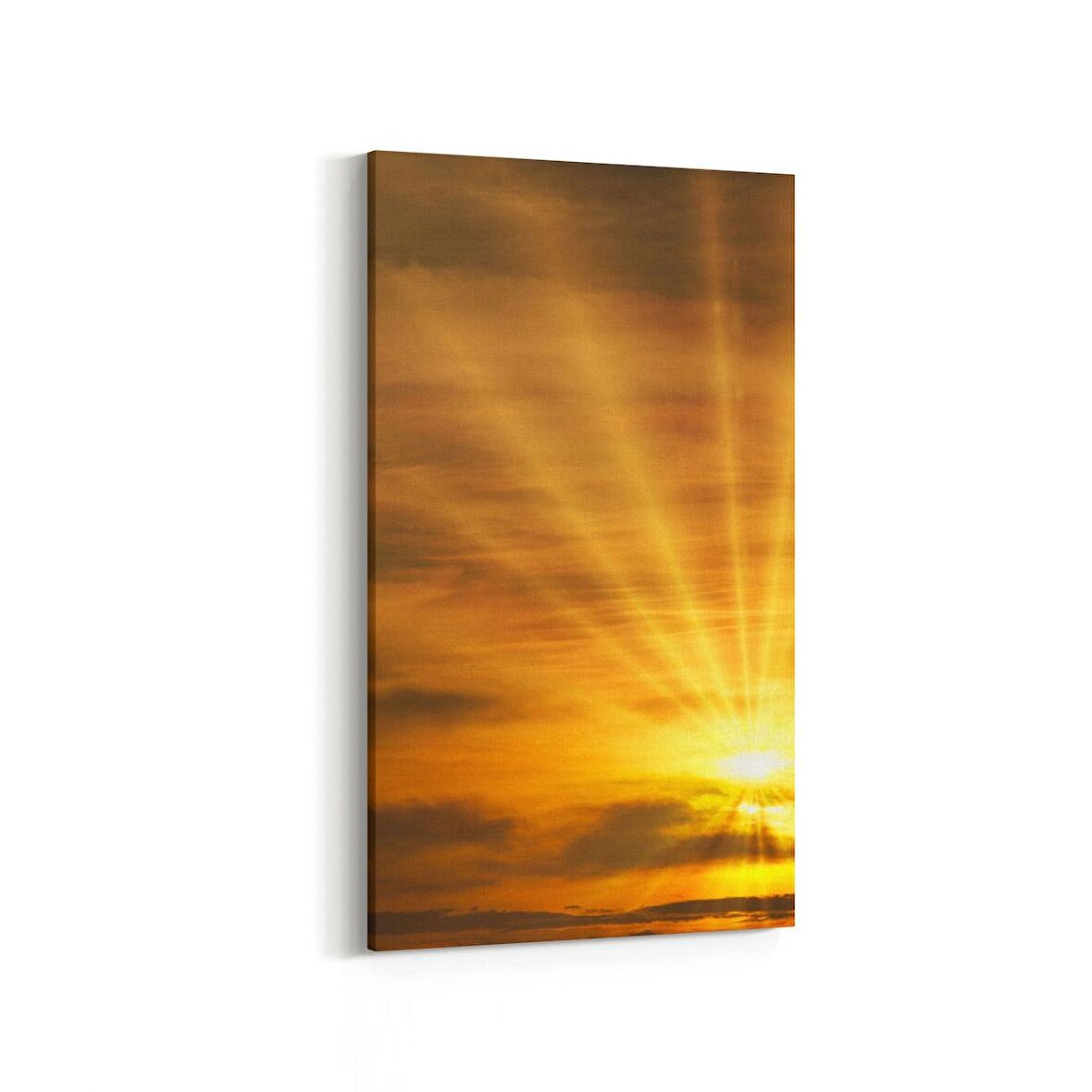 Olla 15923DD Günbatımı Görseli Dikey Dar Kanvas Tablo (Ölçü: 30X60)